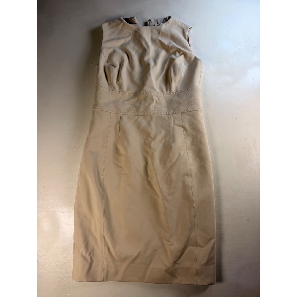 Etcetera Sheath Dress Women Size 6 Beige Sleeveless‎ Professional Tailored